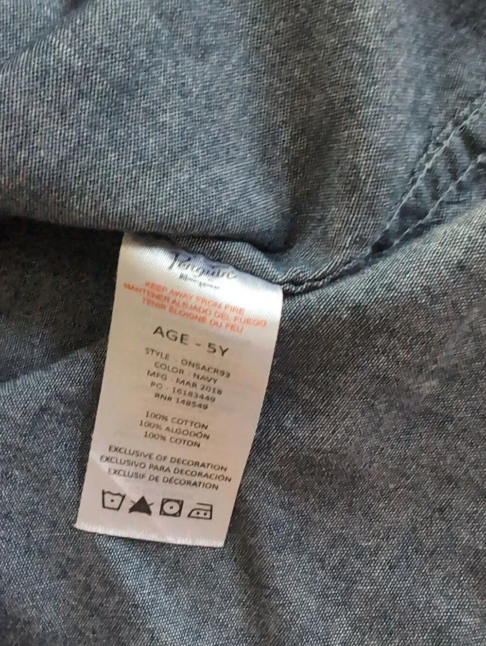 Original Penguin Boys Chambray Button-Down Shirt with Star Pocket - Blue